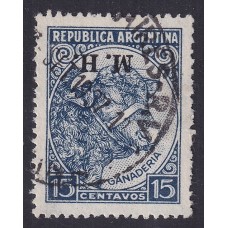 ARGENTINA SERVICIO OFICIAL GJ 273a ESTAMPILLA CON VARIEDAD SOBRECARGA INVERTIDA SUMAMENTE RARA U$ 100